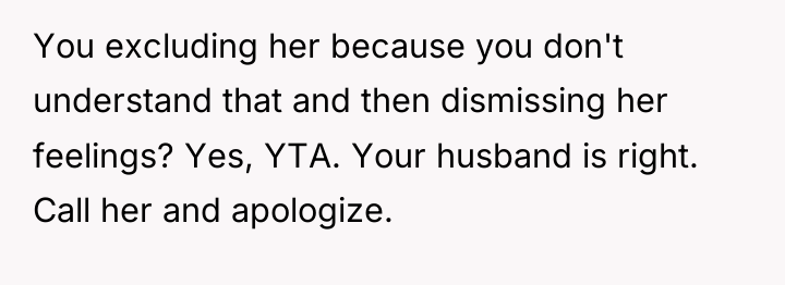 You excluding her because you don't understand that and then...