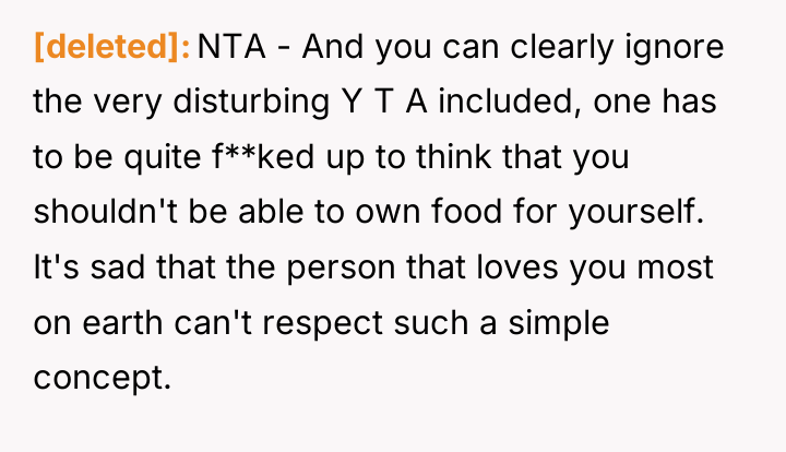 [deleted] NTA - And you can clearly ignore the very...
