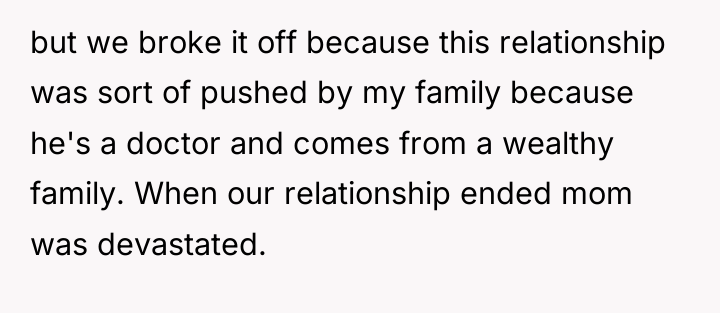 but we broke it off because this relationship was sort...