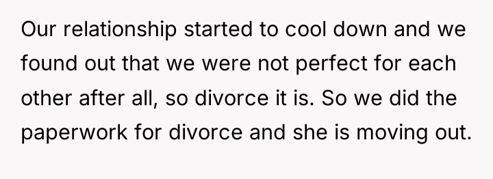 Our relationship started to cool down and we found out...
