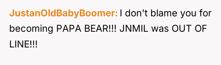 JustanOldBabyBoomer I don't blame you for becoming PAPA BEAR!!! JNMIL...