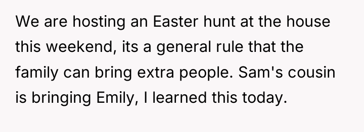 We are hosting an Easter hunt at the house this...