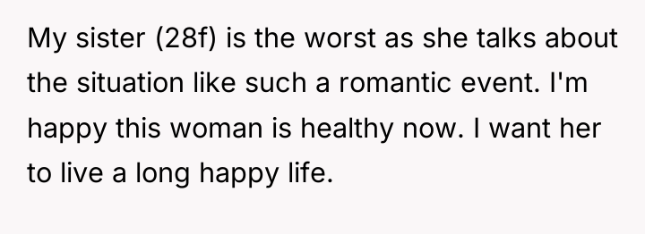 My sister (28f) is the worst as she talks about...