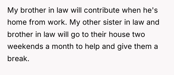 My brother in law will contribute when he's home from...