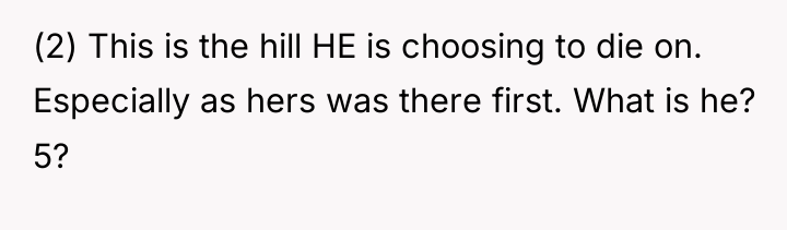 (2) This is the hill HE is choosing to die...