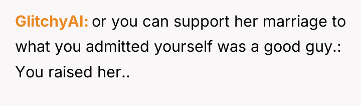 GlitchyAI or you can support her marriage to what you...