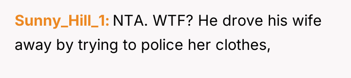 Sunny_Hill_1 NTA. WTF? He drove his wife away by trying...