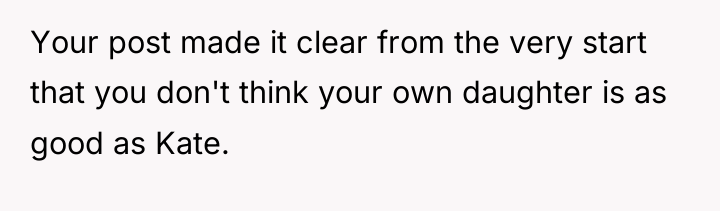 Your post made it clear from the very start that...