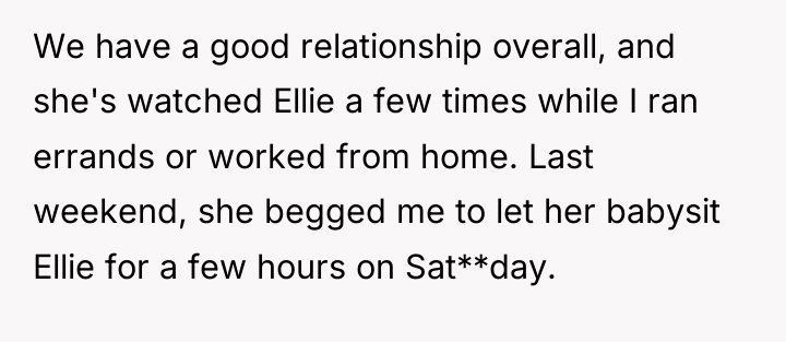 We have a good relationship overall, and she's watched Ellie...