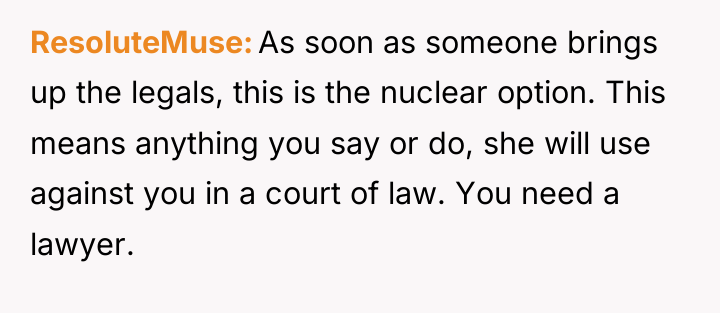 ResoluteMuse As soon as someone brings up the legals, this...