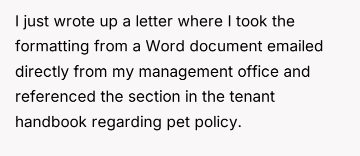 I just wrote up a letter where I took the...