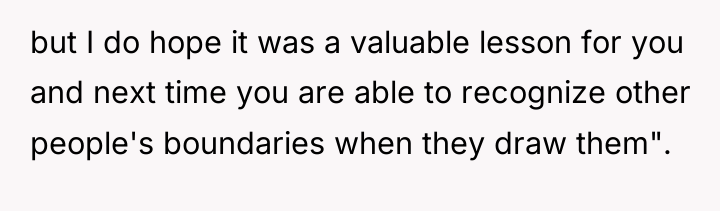 but I do hope it was a valuable lesson for...