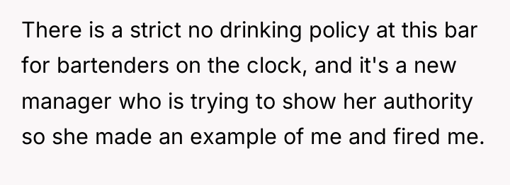There is a strict no drinking policy at this bar...