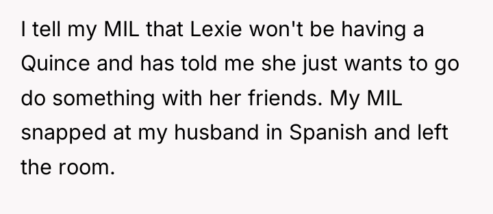 I tell my MIL that Lexie won't be having a...