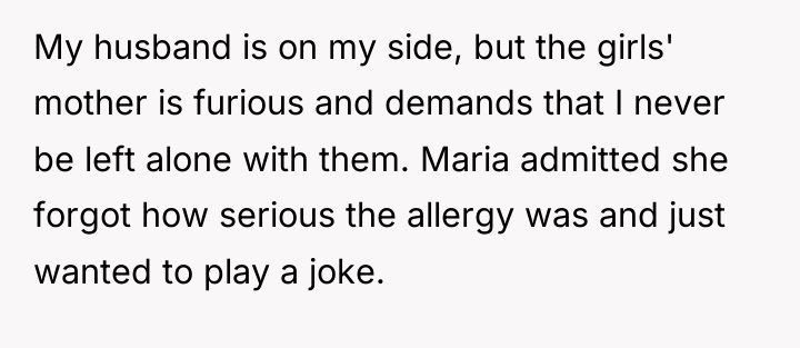 My husband is on my side, but the girls' mother...