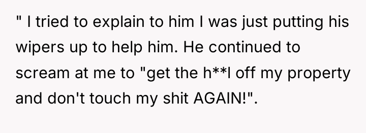 " I tried to explain to him I was just...