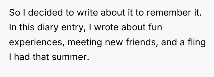 So I decided to write about it to remember it....