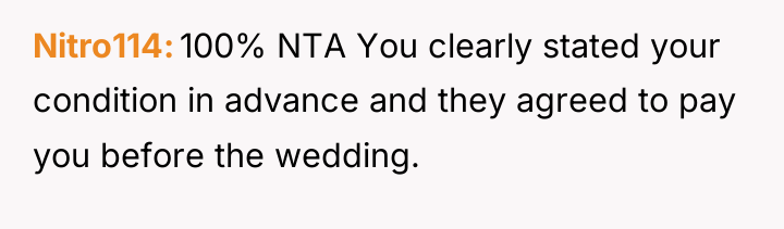 Nitro114 100% NTA You clearly stated your condition in advance...