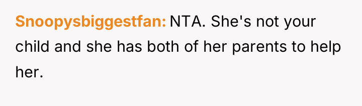 Snoopysbiggestfan NTA. She's not your child and she has both...