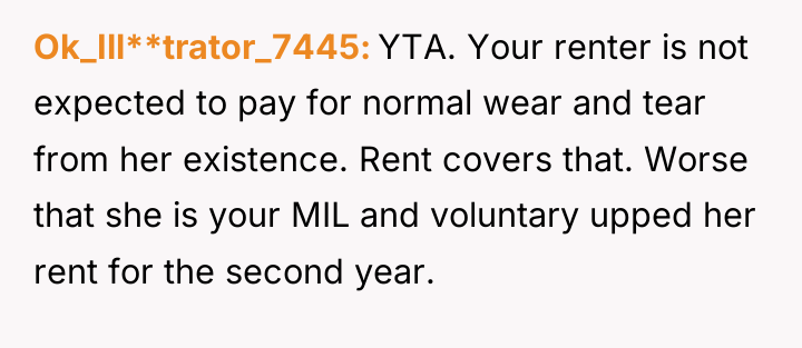 Ok_Ill**trator_7445 YTA. Your renter is not expected to pay for...
