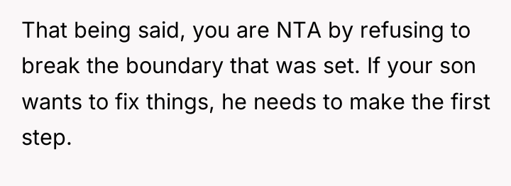 That being said, you are NTA by refusing to break...