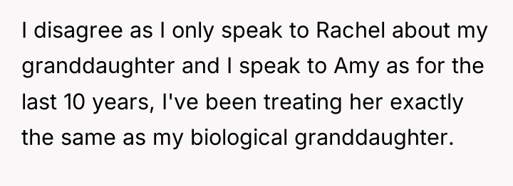 I disagree as I only speak to Rachel about my...