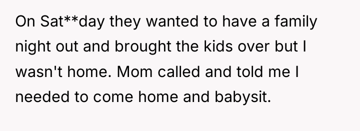 On Sat**day they wanted to have a family night out...