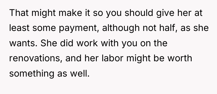 That might make it so you should give her at...