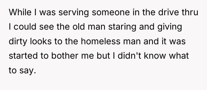 While I was serving someone in the drive thru I...