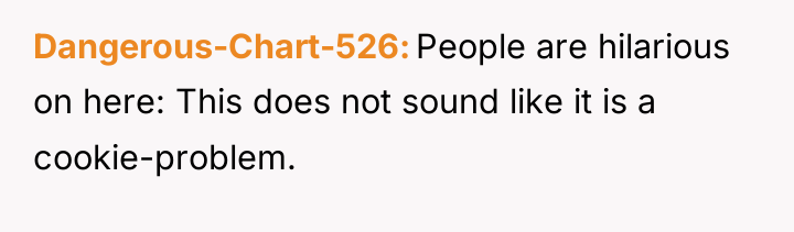 Dangerous-Chart-526 People are hilarious on here: This does not sound...