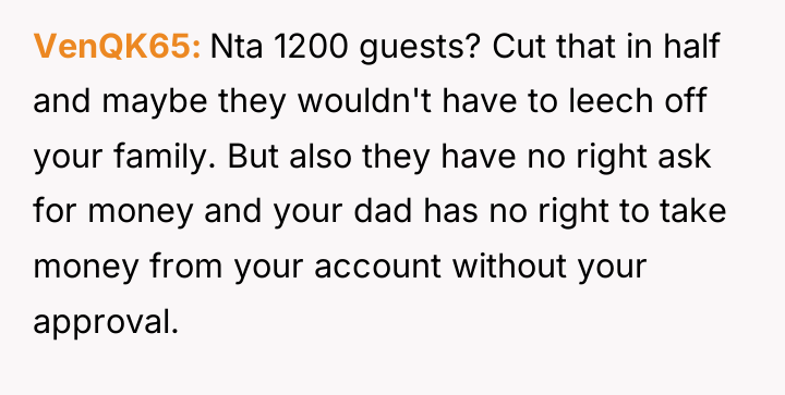 VenQK65 Nta 1200 guests? Cut that in half and maybe...