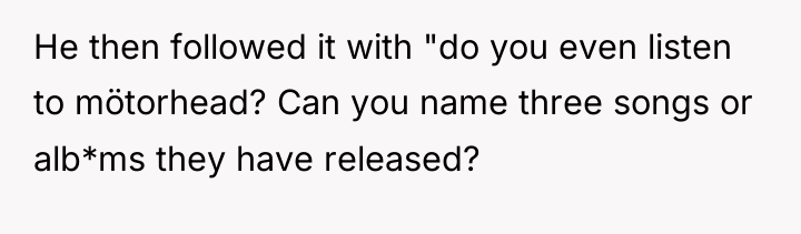 He then followed it with "do you even listen to...