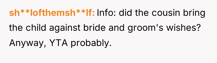 sh**lofthemsh**lf Info: did the cousin bring the child against bride...