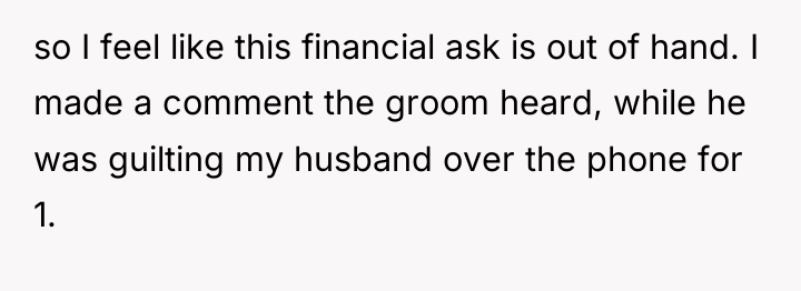 so I feel like this financial ask is out of...