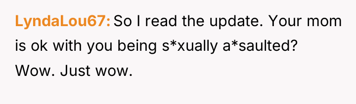 LyndaLou67 So I read the update. Your mom is ok...