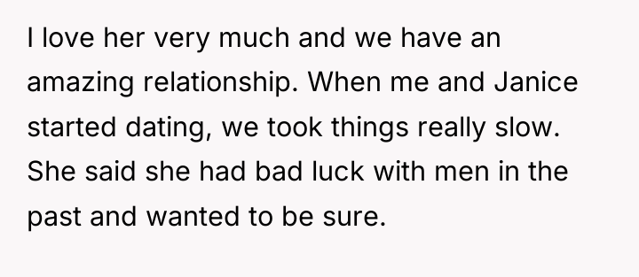 I love her very much and we have an amazing...