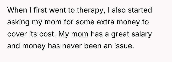 When I first went to therapy, I also started asking...