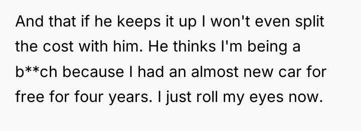 And that if he keeps it up I won't even...