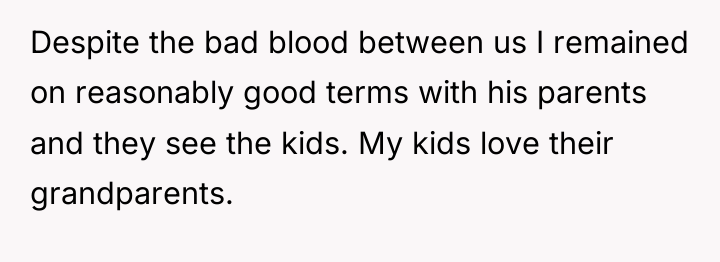 Despite the bad blood between us I remained on reasonably...