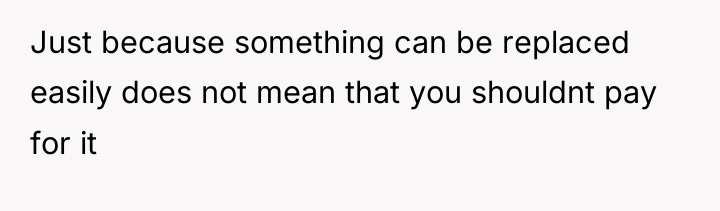 Just because something can be replaced easily does not mean...