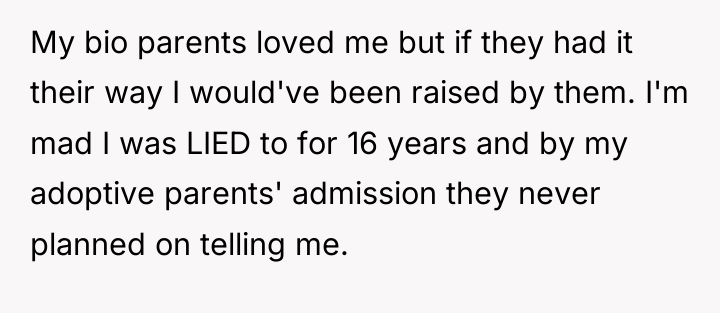 My bio parents loved me but if they had it...