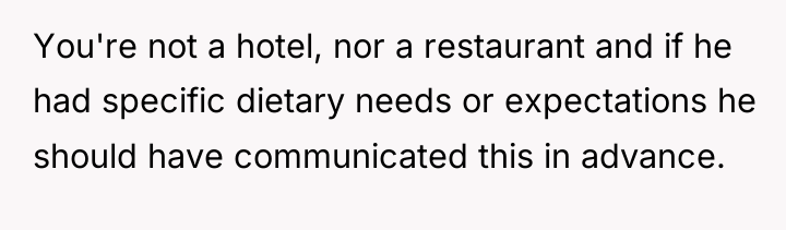 You're not a hotel, nor a restaurant and if he...