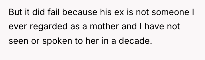 But it did fail because his ex is not someone...