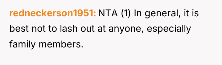 redneckerson1951 NTA (1) In general, it is best not to...