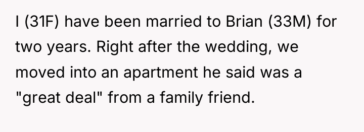 I (31F) have been married to Brian (33M) for two...