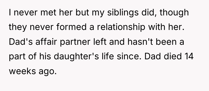 I never met her but my siblings did, though they...