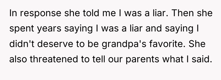 In response she told me I was a liar. Then...
