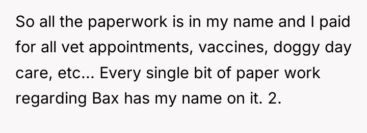 So all the paperwork is in my name and I...