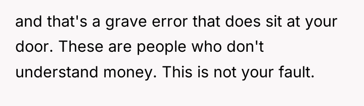 and that's a grave error that does sit at your...