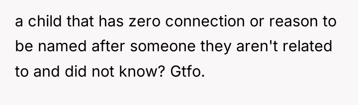 a child that has zero connection or reason to be...